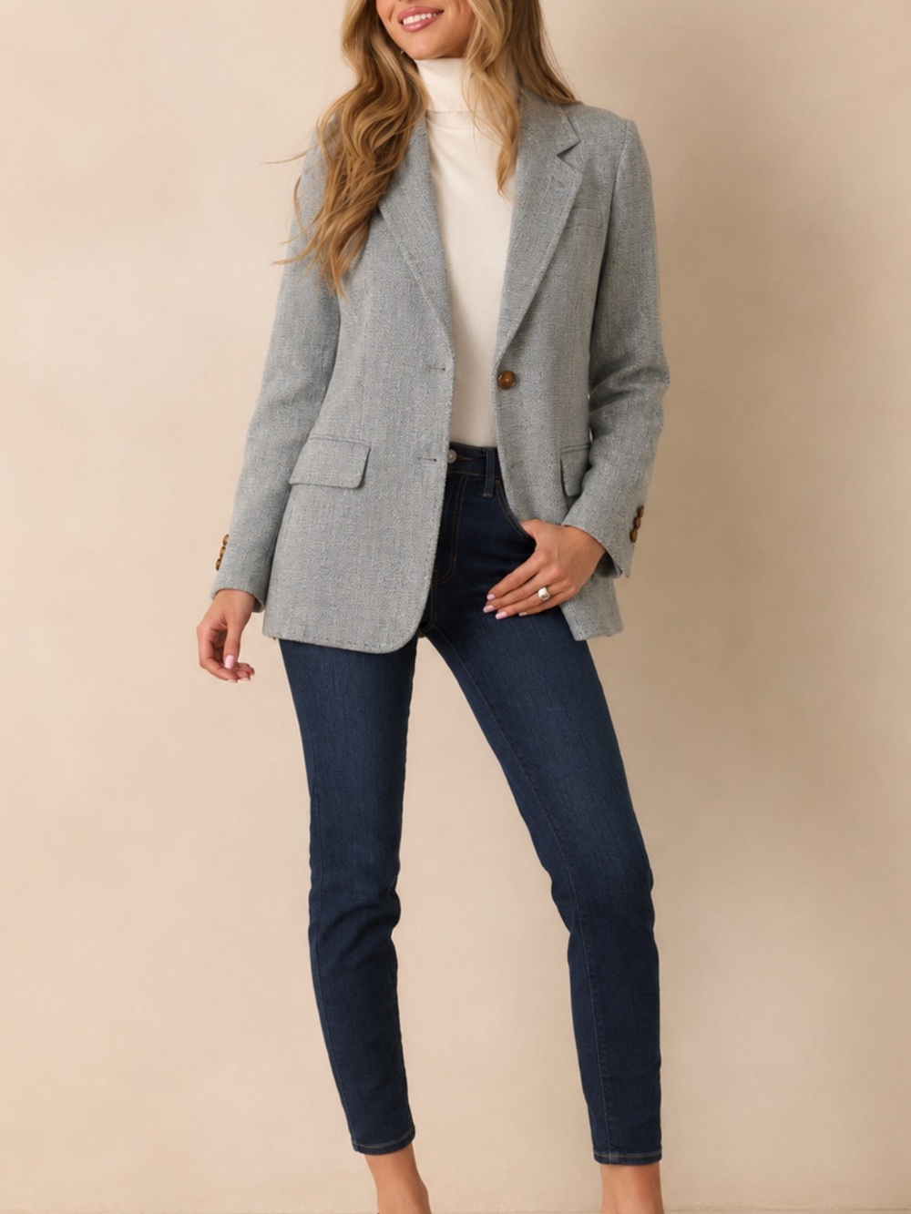 Lafayette 148 New York Blue knit Blazer